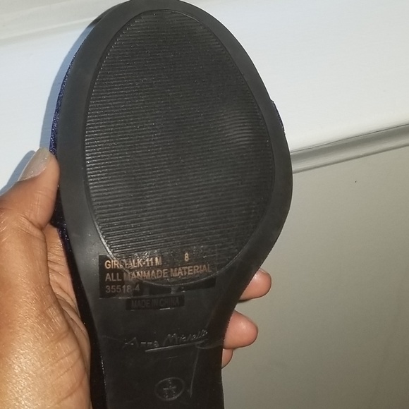 Navy Blue Velvet Heels - Picture 4 of 4